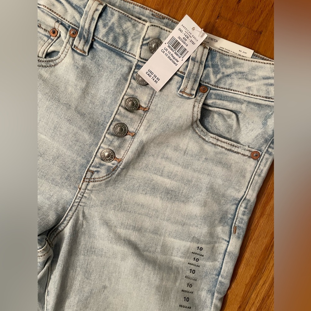 American Eagle Light Wash Button-Fly Jeans